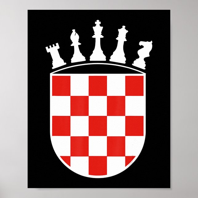 Poster Presentes do jogador de xadrez para croata (Frente)