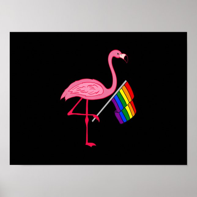 Poster Presentes do mês do orgulho LGBT Flamingo, cor-de- (Frente)