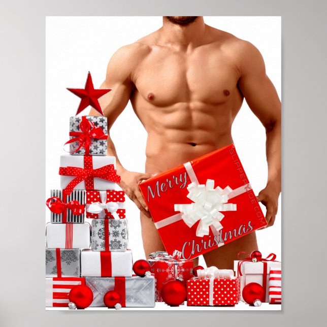 Poster Presentes do orgulho gay SlipperyJoe Natal present (Frente)
