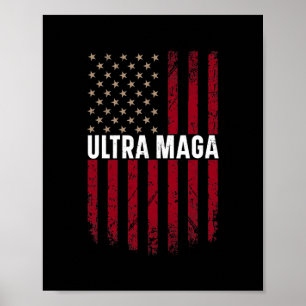 Poster Presentes do Ultra MAGA American Flag Lover