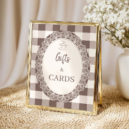 Poster Presentes e Cartões de Babyshower Elegantes Bege N
