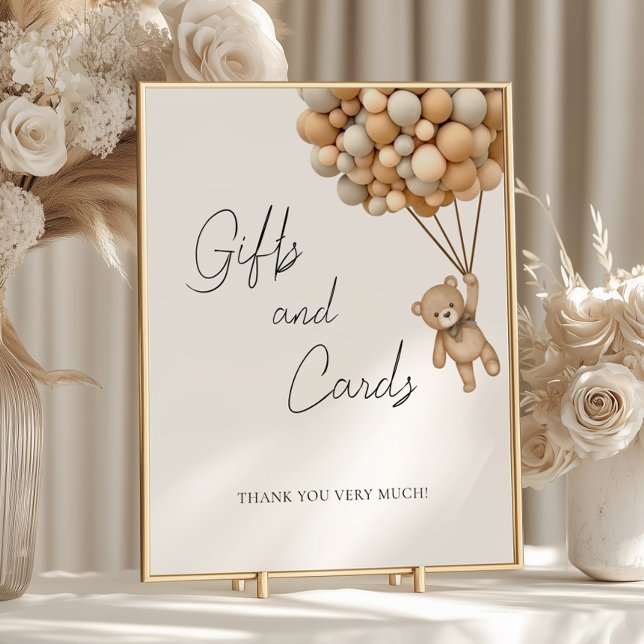 Poster Presentes e cartões de Chá de fraldas de Balão de  (Criador carregado)