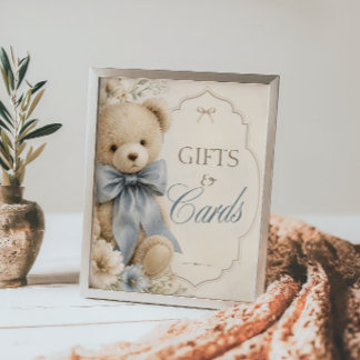 Poster Presentes e Cartões Elegantes de Urso de Pelúcia e