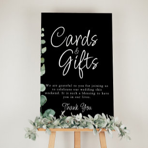 Poster Presentes e Cartões Pretos de Eucalipto Minimalist