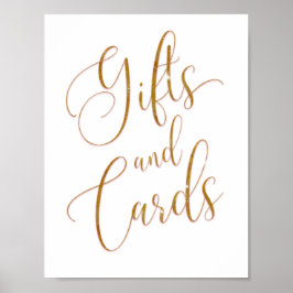 Poster Presentes e Cartões Texto em Glitter Dourado Scrip