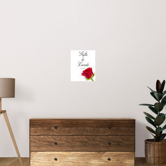 Poster Presentes e placas do Chá de panela de rosa vermel