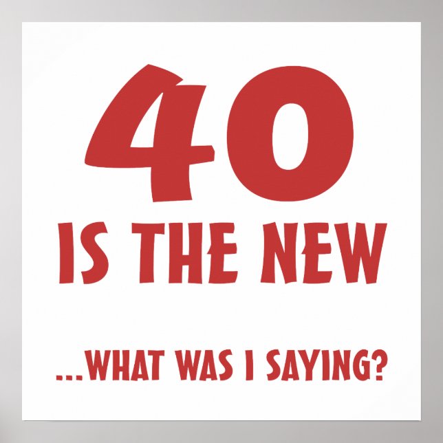 Poster Presentes engraçados de aniversário de 40 anos (Frente)