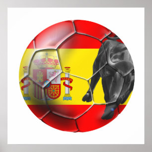 Pôster Presentes espanhóis do futebol da espanha da bola