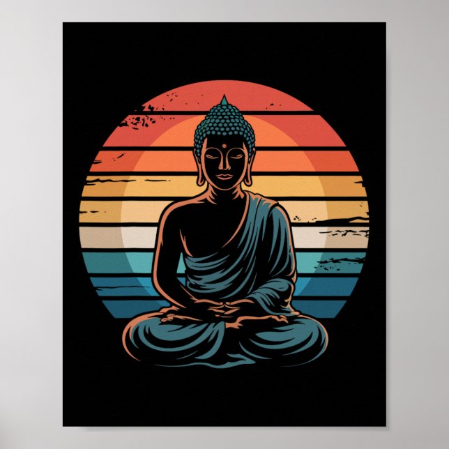 Poster Presentes Espirituais de Ioga Meditação Zen Buda V (Frente)