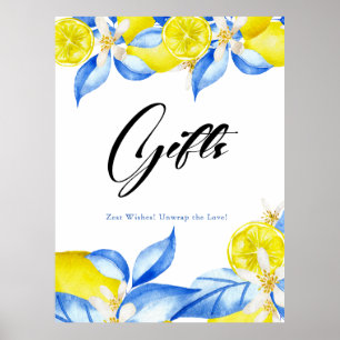 Poster Presentes Florais de Chuva de Arroz de Limão Itali