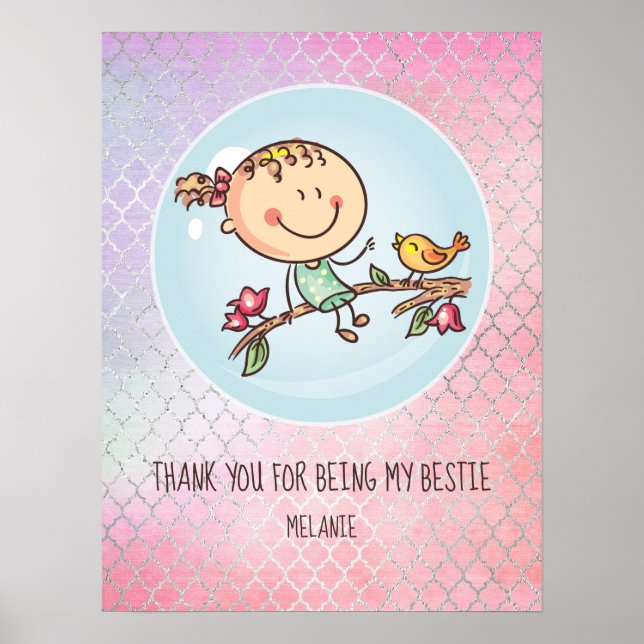 Poster Presentes Kawaii para Amigas Melhores Amigas (Frente)