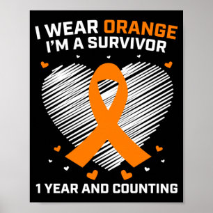 Poster Presentes Laranja para Sobreviventes de Câncer Leu