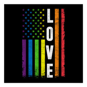 Pôster Presentes Orgulho Gay Homens Mulheres LGBT Bandeir