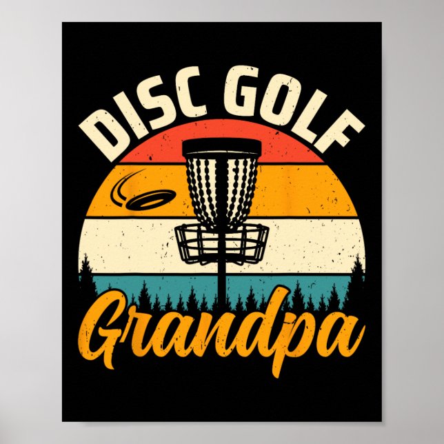 Poster Presentes para Avô Jogador de Golfe de Disco Frisb (Frente)