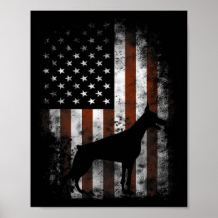 Poster Presentes Patrióticos do Doberman Pinscher America