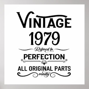 Poster Presentes personalizados de 45 anos preto vintage