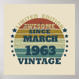 Poster Presentes personalizados de aniversário vintage