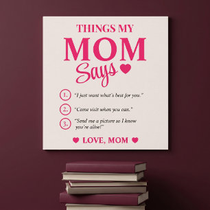 Poster Presentes Personalizados para Mãe com Frases que E