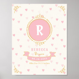Poster Presentes personalizados para menina recém-nascida
