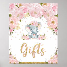 Poster Presentes Sinal Cartaz Elefante Aniversário Chã de