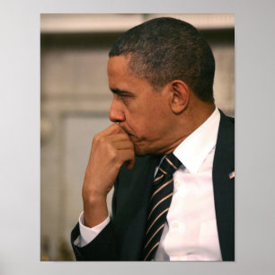 Pôster President Barack Obama meets with President
