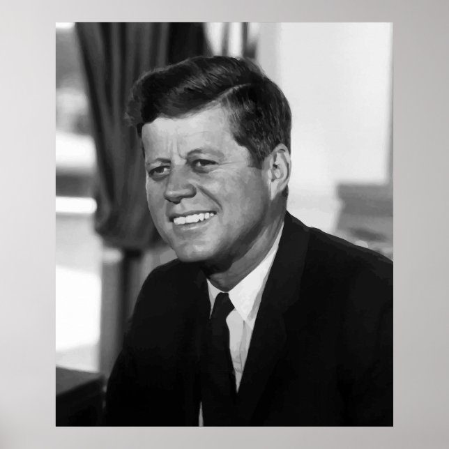 Pôster President Kennedy In Black And White (Frente)