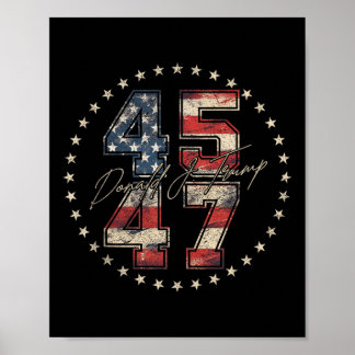 Poster Presidente 45 47 Dia da Inauguração de Trump 2025 