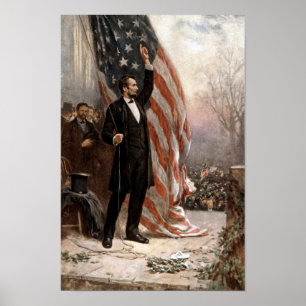 Poster Presidente Abraham Lincoln A Fazer Um Discurso