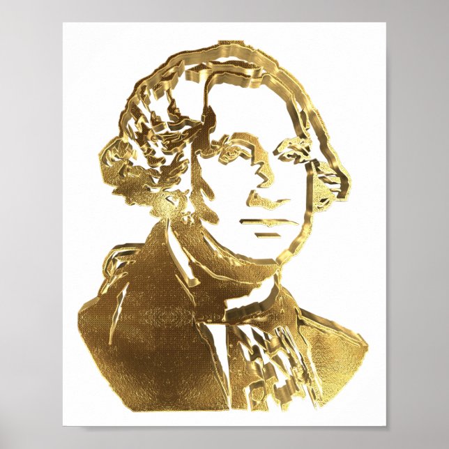 Pôster Presidente americano George Washington Portrait Do (Frente)