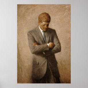 Poster Presidente Americano John Kennedy Retrato Pintado