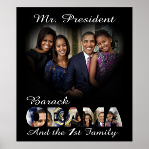 Pôster Presidente Barack Obama e ?a família