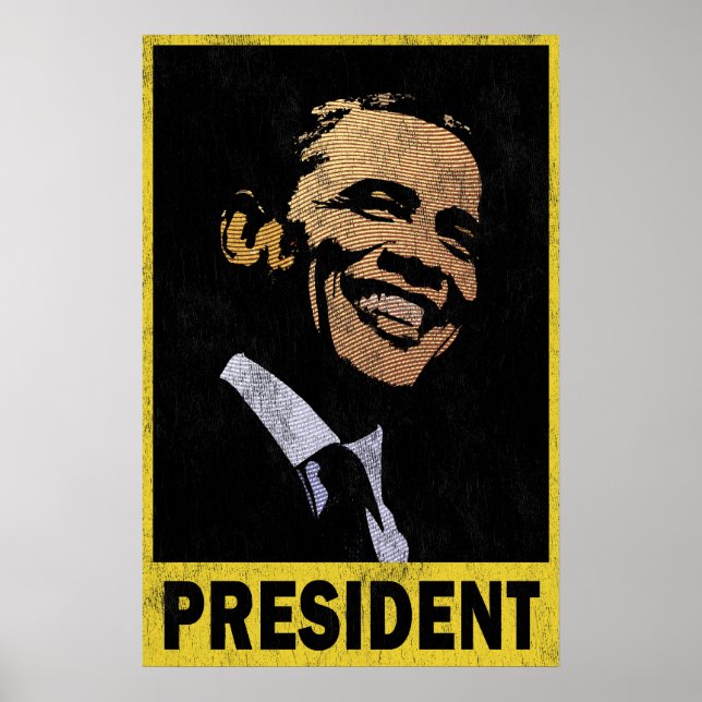 Pôster Presidente Barack Obama Vintage (Frente)