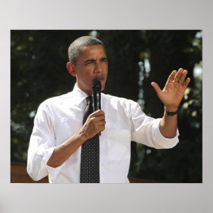 Pôster Presidente Barack responde a perguntas sobre