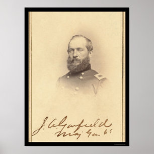 Poster Presidente cartão assinado James Garfield 1861