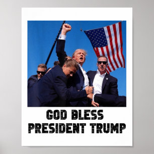 Poster Presidente deus abençoe Trump, Donald Trump 2024 _