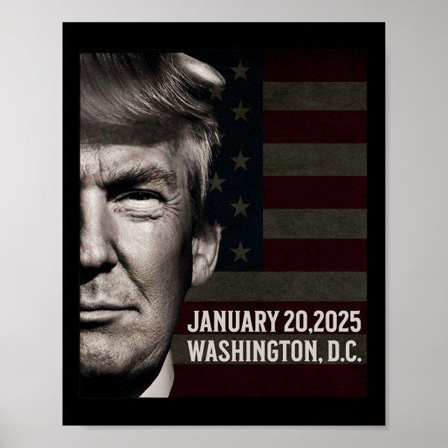 Poster Presidente Donald Trump 2025 Data de posse (Frente)