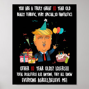 Poster Presidente Donald Trump Engraçado 10º Aniversário