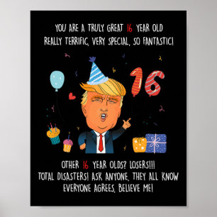 Poster Presidente Donald Trump Engraçado Aniversário de 1