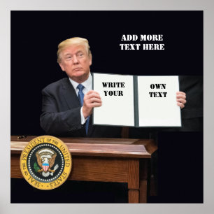 Poster Presidente Donald Trump - escreva seu próprio