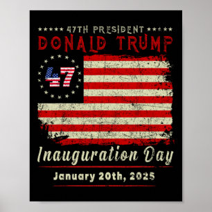 Poster Presidente Donald Trump Inauguration Day 2025 Vint