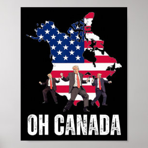 Poster Presidente Engraçado Donald Trump Oh Canadá Estado