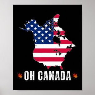 Poster Presidente Engraçado Donald Trump Oh Canadá Estado