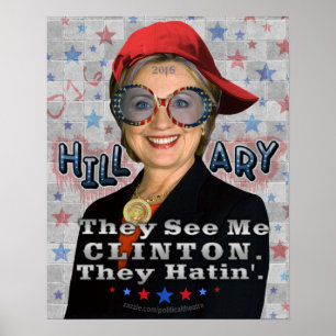 Poster Presidente engraçado Eleição de Hillary Clinton