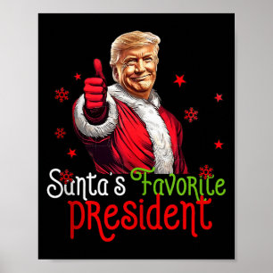 Poster Presidente Favorito do Papai Noel Engraçado Papai