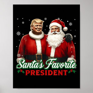 Poster Presidente Favorito do Papai Noel Natal Fofo Trump
