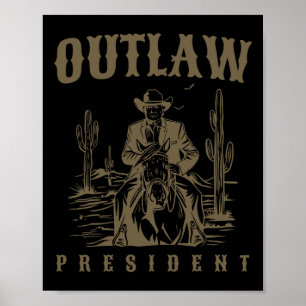 Poster Presidente Fora da Lei Trump Cowboy Trump Condenad