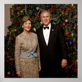 Poster Presidente George Bush, Laura Casa Branca de Natal