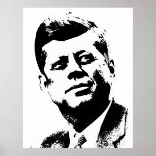 Poster Presidente Kennedy - Preto e Branco