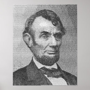Poster Presidente Lincoln Render com a morada de Gettysbu