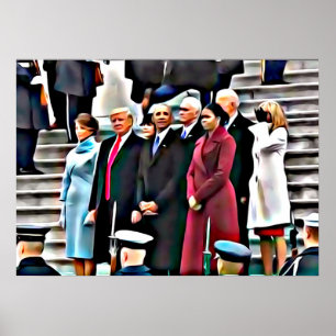 Pôster Presidente Obama & Donald Trump do dia de
